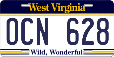 WV license plate OCN628