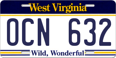 WV license plate OCN632