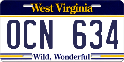 WV license plate OCN634