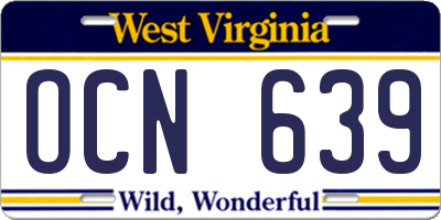 WV license plate OCN639