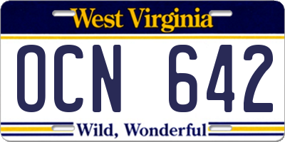 WV license plate OCN642
