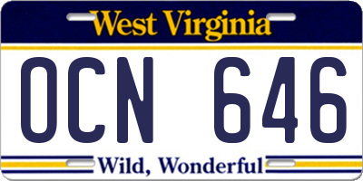 WV license plate OCN646
