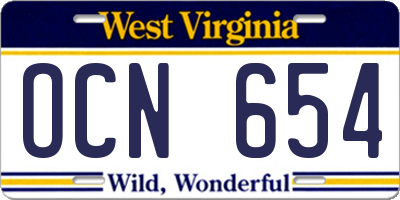 WV license plate OCN654