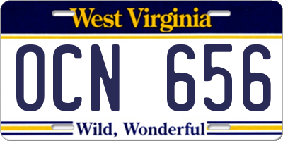 WV license plate OCN656