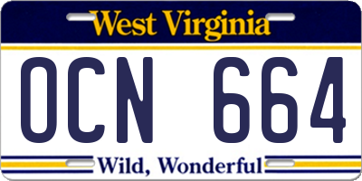 WV license plate OCN664