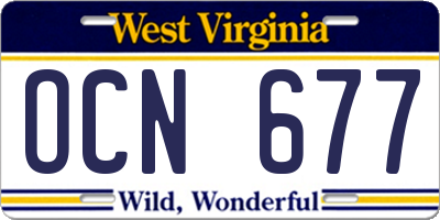 WV license plate OCN677