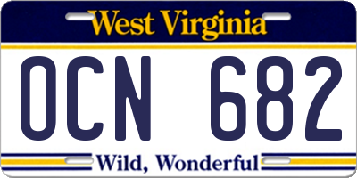 WV license plate OCN682