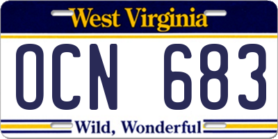 WV license plate OCN683