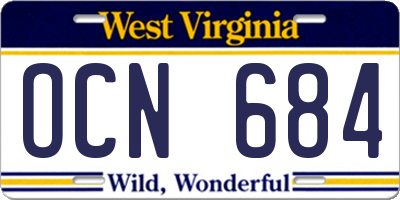 WV license plate OCN684