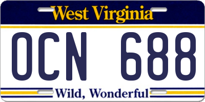WV license plate OCN688