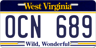 WV license plate OCN689