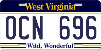 WV license plate OCN696