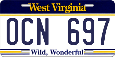 WV license plate OCN697