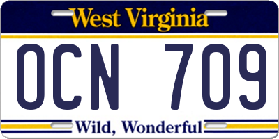 WV license plate OCN709