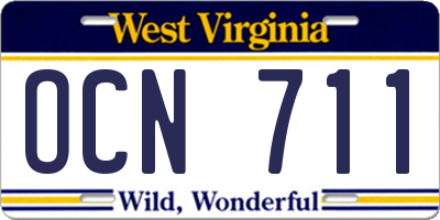 WV license plate OCN711