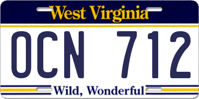 WV license plate OCN712
