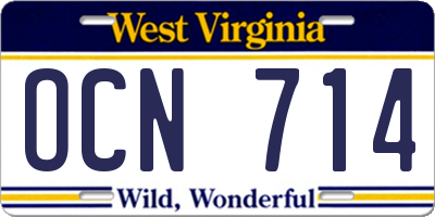 WV license plate OCN714