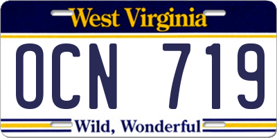 WV license plate OCN719