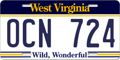 WV license plate OCN724