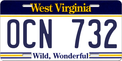 WV license plate OCN732