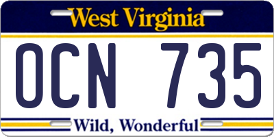 WV license plate OCN735