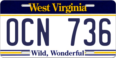 WV license plate OCN736