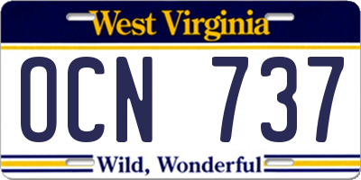 WV license plate OCN737