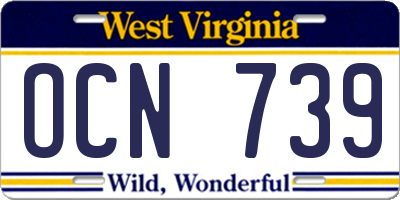 WV license plate OCN739