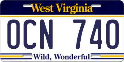 WV license plate OCN740