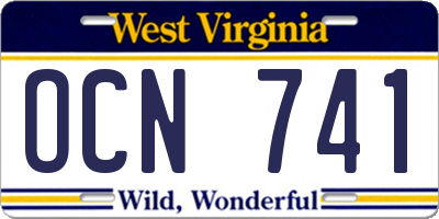 WV license plate OCN741