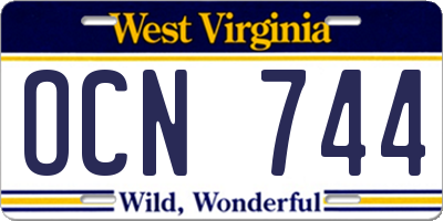 WV license plate OCN744
