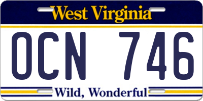 WV license plate OCN746