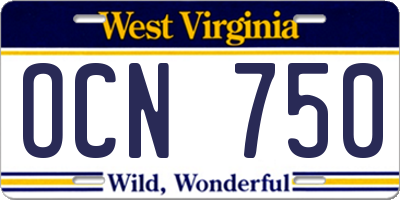 WV license plate OCN750