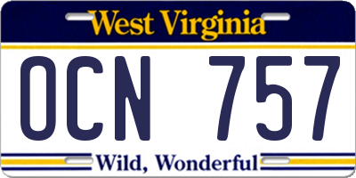 WV license plate OCN757