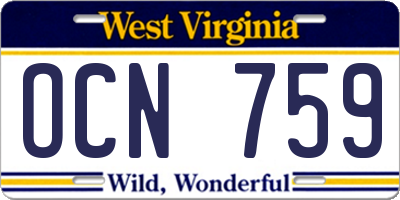 WV license plate OCN759