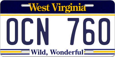 WV license plate OCN760