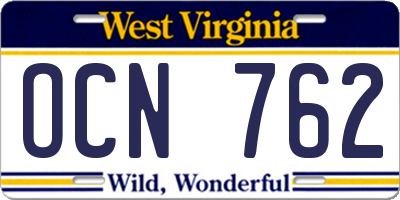 WV license plate OCN762