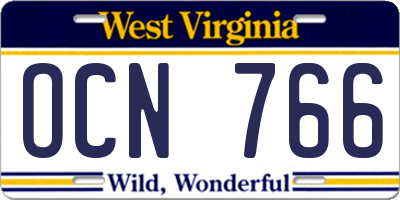 WV license plate OCN766