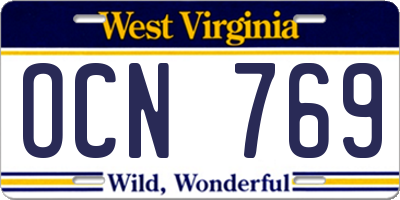 WV license plate OCN769