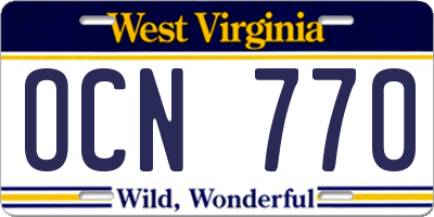 WV license plate OCN770