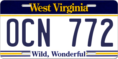 WV license plate OCN772