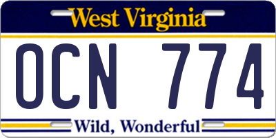 WV license plate OCN774