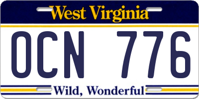 WV license plate OCN776