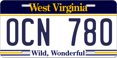 WV license plate OCN780
