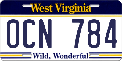 WV license plate OCN784