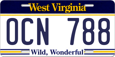 WV license plate OCN788