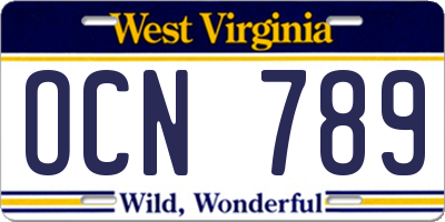 WV license plate OCN789