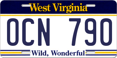 WV license plate OCN790