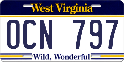 WV license plate OCN797