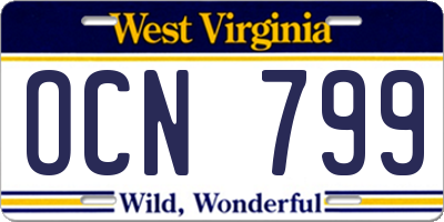 WV license plate OCN799